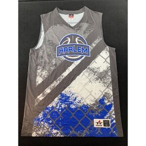 Alleson Athletic Harlem Basketball Jersey Mens Size L‎ Blue Gray 23 Sleeveless